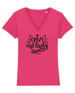 Crazy Cat Lady Tricou mânecă scurtă guler V Damă Evoker