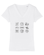 Dog Mom Tricou mânecă scurtă guler V Damă Evoker