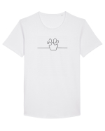 Dog Print Tricou mânecă scurtă guler larg Bărbat Skater