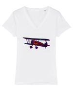 Fly Me To The Moon Tricou mânecă scurtă guler V Damă Evoker