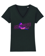 Synthwave Tricou mânecă scurtă guler V Damă Evoker