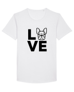 French Love Tricou mânecă scurtă guler larg Bărbat Skater