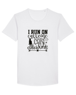 I Run On Caffeine, Cats And Cuss Words Tricou mânecă scurtă guler larg Bărbat Skater