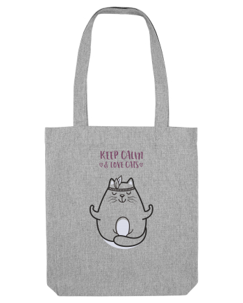 Keep Calm And Love Cats Heather Grey