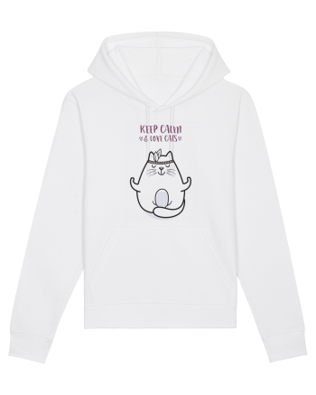 Keep Calm And Love Cats White