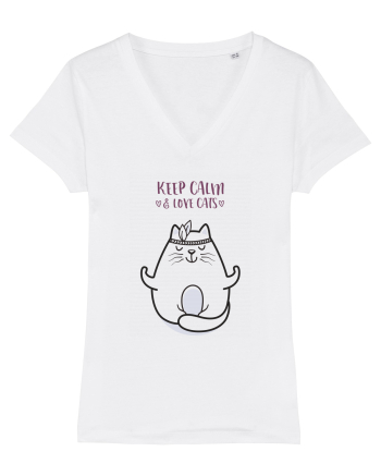 Keep Calm And Love Cats White