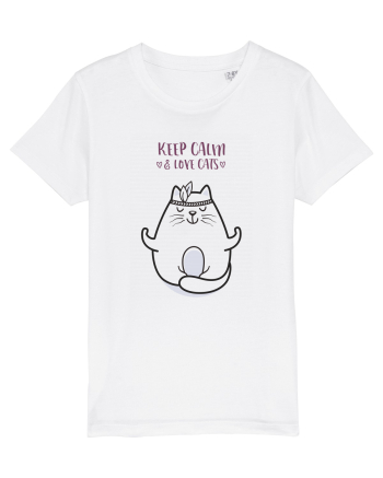 Keep Calm And Love Cats White