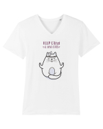Keep Calm And Love Cats Tricou mânecă scurtă guler V Bărbat Presenter