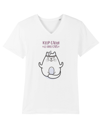 Keep Calm And Love Cats White