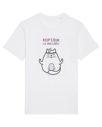 Keep Calm And Love Cats White
