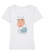 Kitty The Cat Tricou mânecă scurtă guler larg fitted Damă Expresser