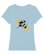 Kung Fu Dog Tricou mânecă scurtă guler larg fitted Damă Expresser