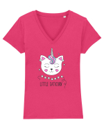 Little Caticorn Tricou mânecă scurtă guler V Damă Evoker
