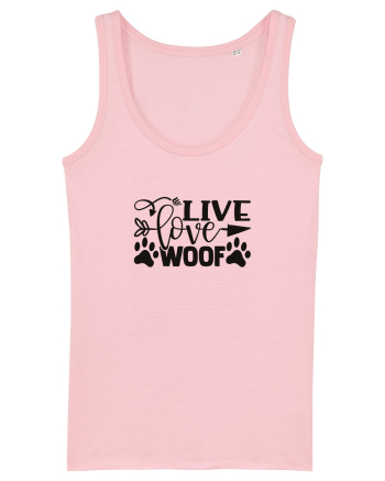Live, Love, Woof! Cotton Pink