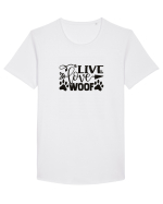 Live, Love, Woof! Tricou mânecă scurtă guler larg Bărbat Skater