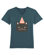 Party Cat Tricou mânecă scurtă guler V Bărbat Presenter