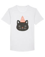 Party Cat Tricou mânecă scurtă guler larg Bărbat Skater