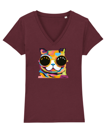 Funky Kitten Burgundy