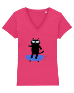Skating Tricou mânecă scurtă guler V Damă Evoker