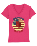 Make Gas Price Great Again  Tricou mânecă scurtă guler V Damă Evoker