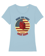 Make Gas Price Great Again  Tricou mânecă scurtă guler larg fitted Damă Expresser