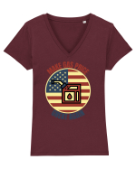 Make Gas Price Great Again  Tricou mânecă scurtă guler V Damă Evoker