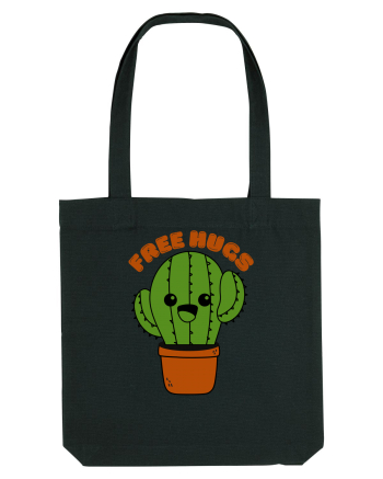 Free Hugs Kawaii Cactus Black