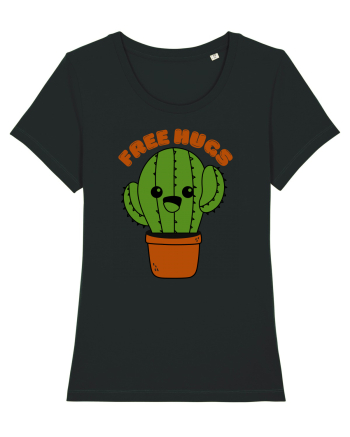 Free Hugs Kawaii Cactus Black