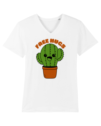 Free Hugs Kawaii Cactus White