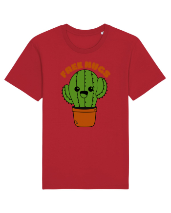 Free Hugs Kawaii Cactus Red
