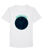 Adventure Awaits  Tricou mânecă scurtă guler larg Bărbat Skater