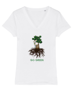Go Green ! Tricou mânecă scurtă guler V Damă Evoker