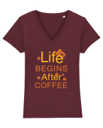 After Coffee Tricou mânecă scurtă guler V Damă Evoker