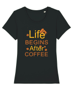 After Coffee Tricou mânecă scurtă guler larg fitted Damă Expresser