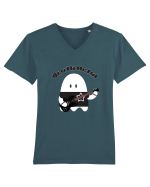 Funny Kawaii Metal Ghost Tricou mânecă scurtă guler V Bărbat Presenter