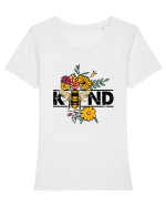 Bee Kind Wild Flower Vintage Tricou mânecă scurtă guler larg fitted Damă Expresser