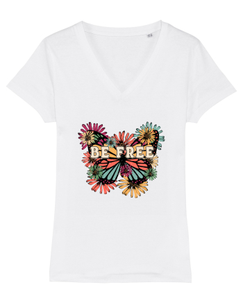 Be Free Butterfly Retro White