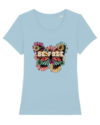 Be Free Butterfly Retro Sky Blue