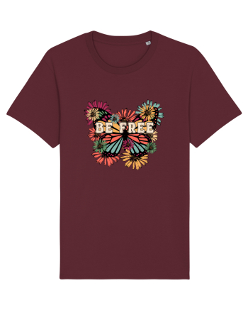 Be Free Butterfly Retro Burgundy