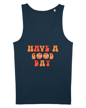 Have a Good Day Happy Face Navy