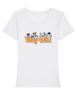 Stay Wild Retro Tricou mânecă scurtă guler larg fitted Damă Expresser