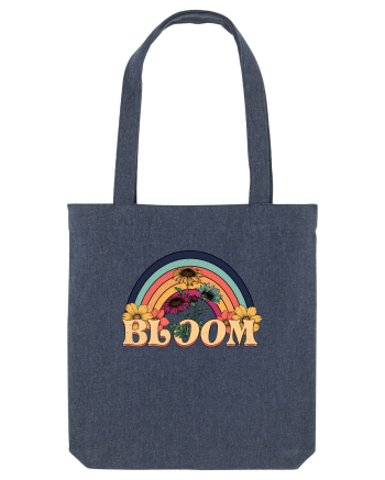 Wildflower Bloom Retro Midnight Blue
