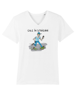 Calc în străchini Tricou mânecă scurtă guler V Bărbat Presenter