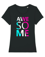 Awesome Tricou mânecă scurtă guler larg fitted Damă Expresser