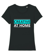 Creative At Home Tricou mânecă scurtă guler larg fitted Damă Expresser
