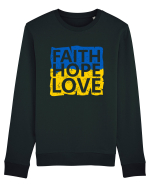 Faith Hope Love Ukraine Bluză mânecă lungă Unisex Rise