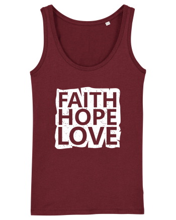 Faith Hope Love Burgundy