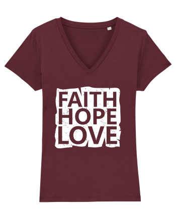 Faith Hope Love Burgundy