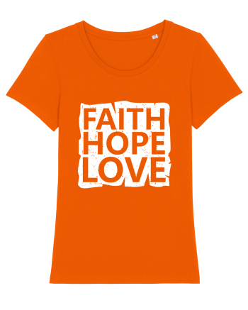 Faith Hope Love Bright Orange