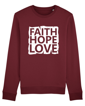 Faith Hope Love Burgundy